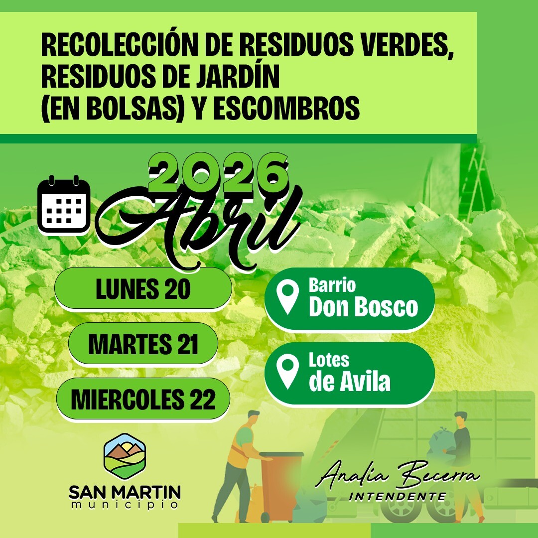 SAN MARTÌN: más limpieza en marcha; «operativo en Don Bosco y Lotes de Ávila»
