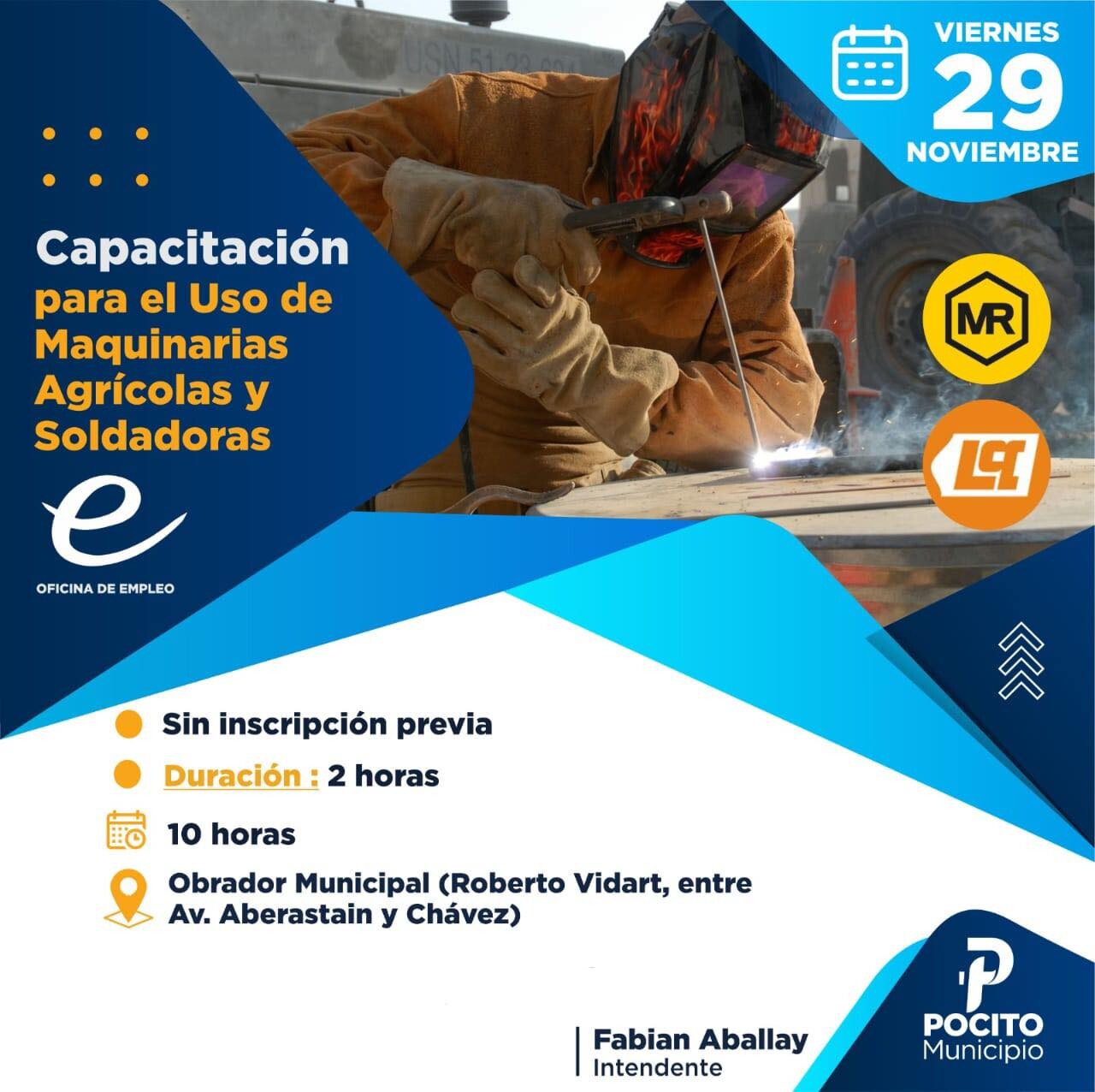 Pocito capacita en el Uso de Maquinarias Agrícolas y Soldadoras