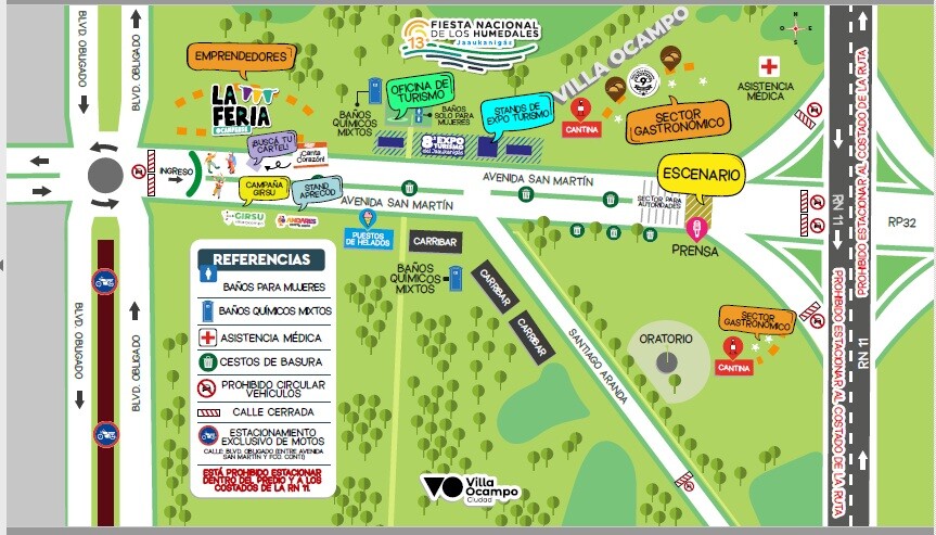 Mapa fiesta Humedales.jpg Se Dió A Conocer El Mapa Oficial De La XIII Fiesta Nacional De Los Humedales Jaaukanigás