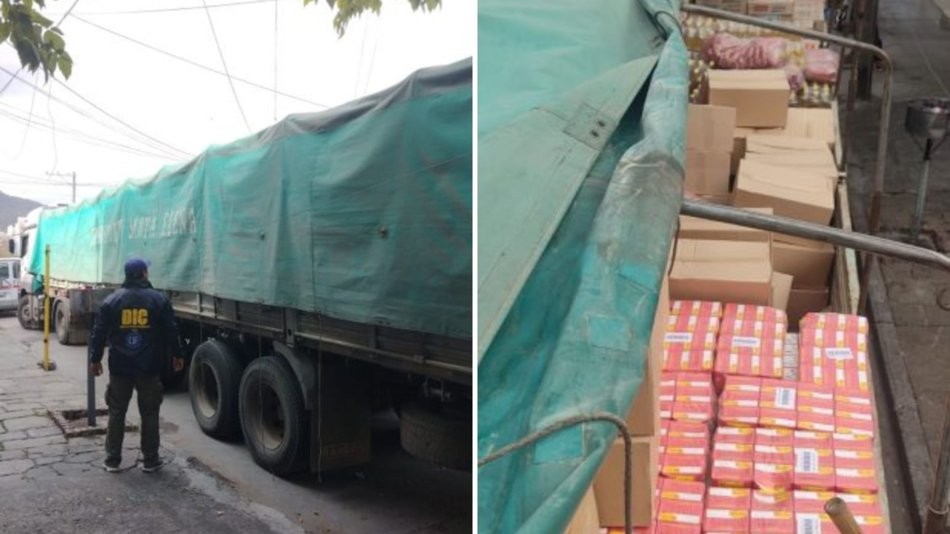 Mercaderia elecciones 1.jpg Secuestran camión con mercadería destinada a armar bolsones electorales
