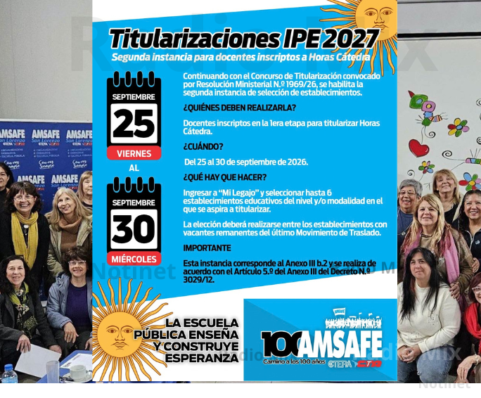 AMSAFE : Segunda instancia de titularización para docentes
