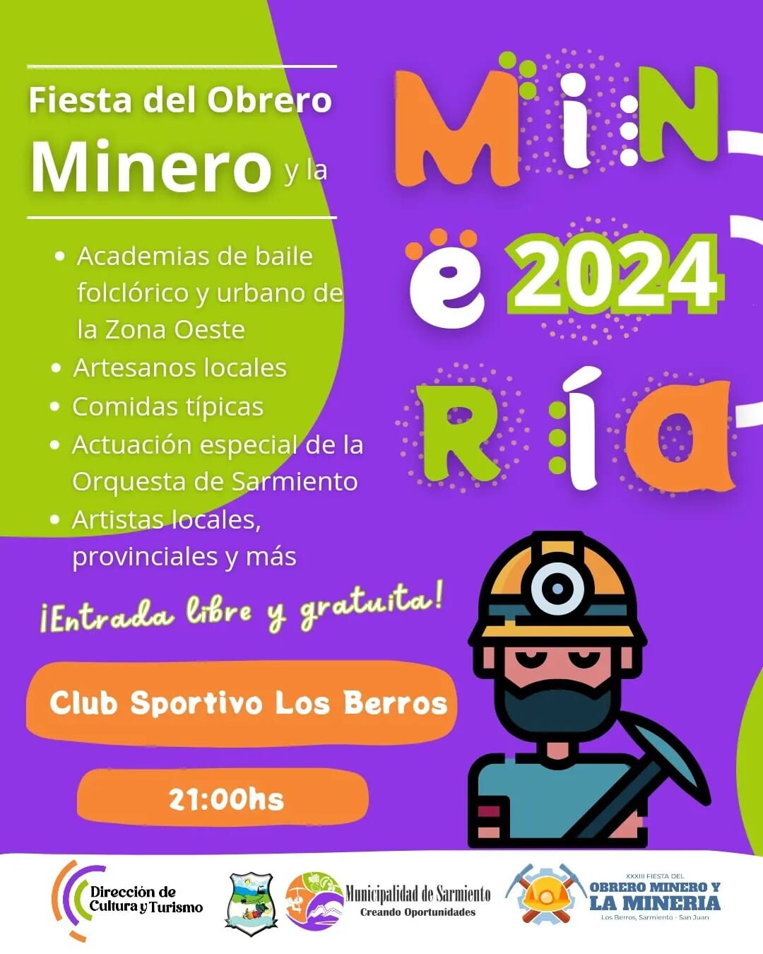 Este fin de semana el departamento de Sarmiento se prepara para disfrutar de la Fiesta del Obrero Minero y la Minería