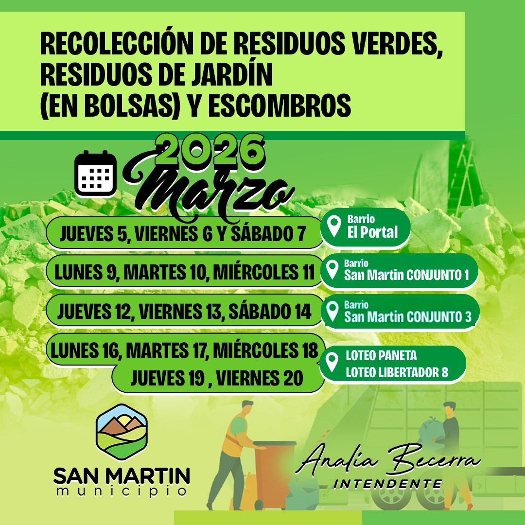 SAN MARTÍN: Operativo de limpieza recorrerá distintos barrios