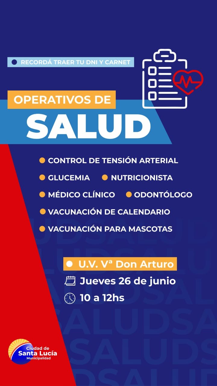 SANTA LUCÍA: operativo de Salud en Unión Vecinal V° Don Arturo