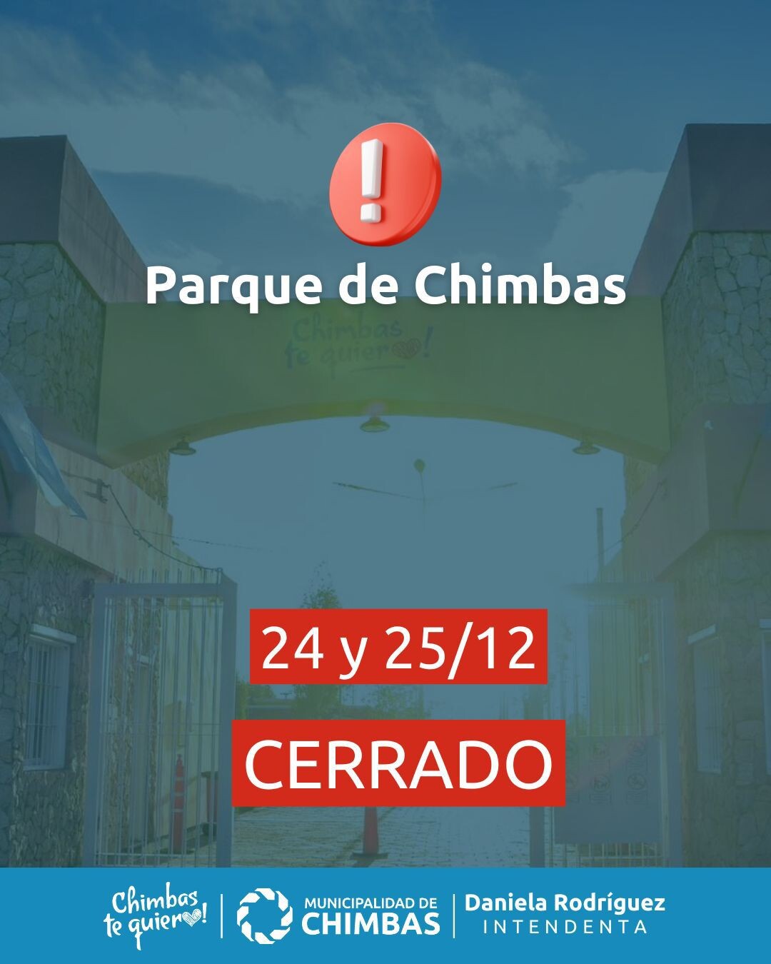 La Municipalidad de Chimbas informa cronograma de servicios para las Fiestas de Fin de Año