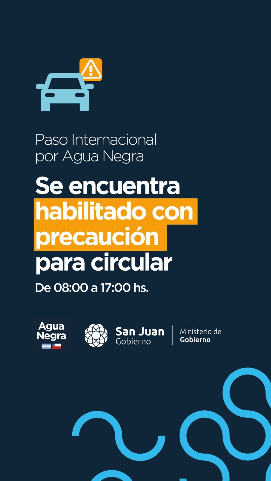 ESTADO PASO INTERNACIONAL AGUA NEGRA SAN JUAN – CHILE