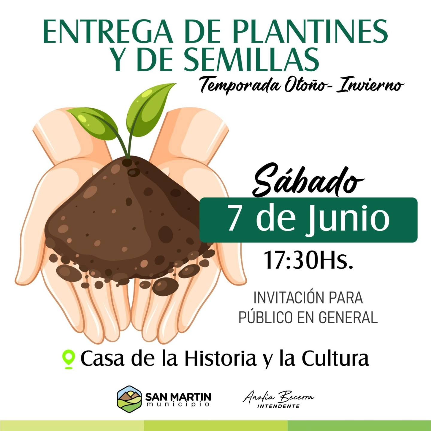 SAN MARTÍN: entrega de plantines y semillas de temporada otoño-invierno