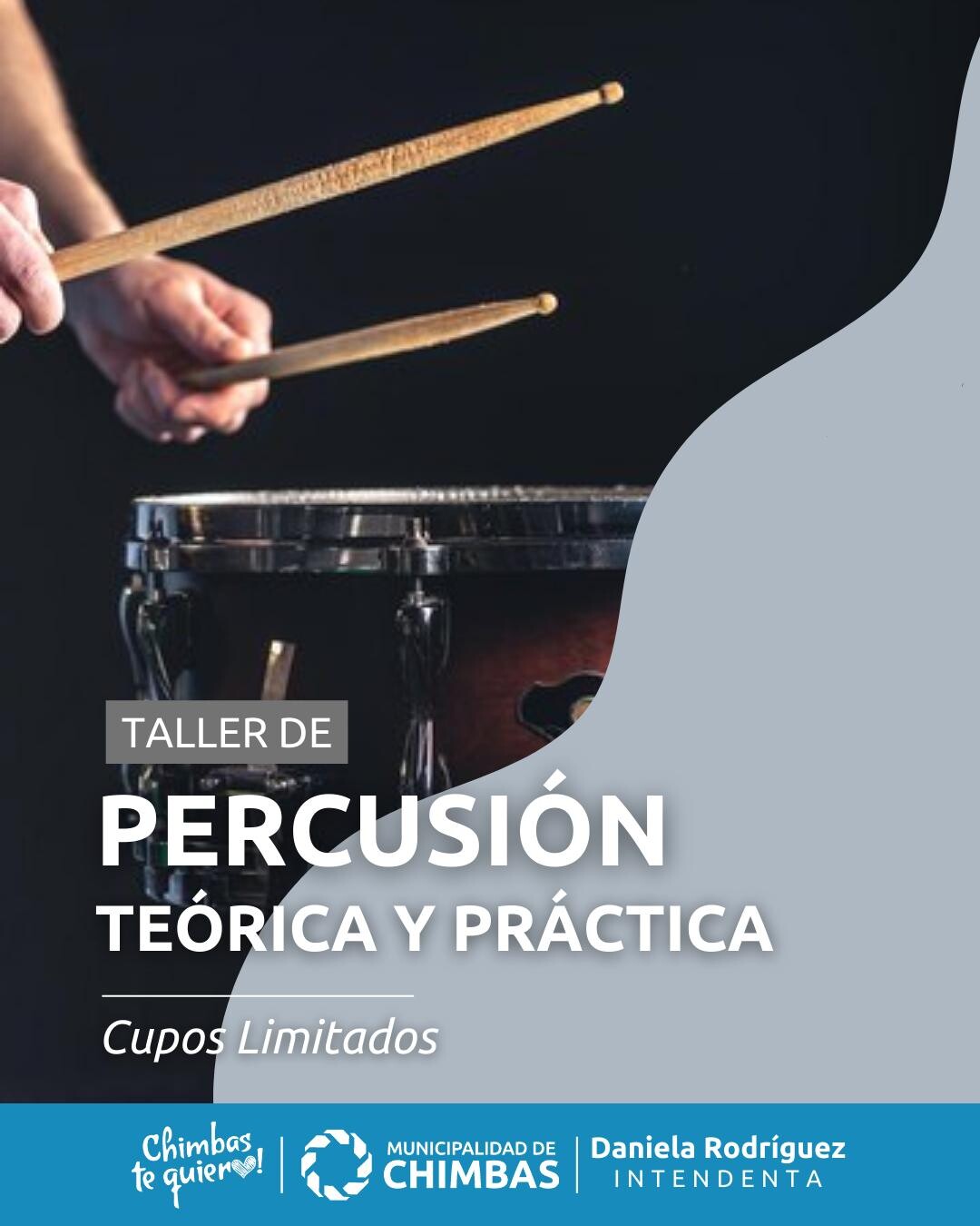 El municipio de la ciudad de Chimbas dictara un Taller de Percusión teórica y practica.