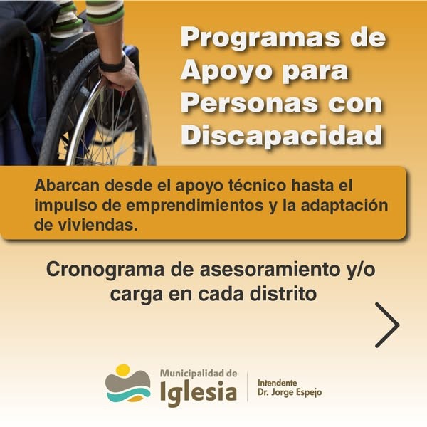 IGLESIA: programas nacionales y provinciales diseñados para mejorar la calidad de vida de las personas con discapacidad