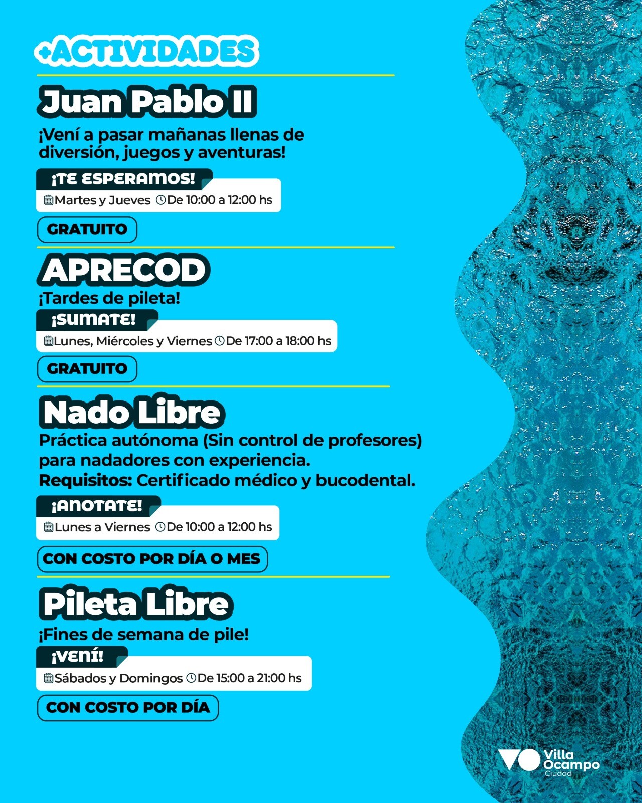 Pileta.jpeg Pileta Gratuita En el Jockey Club Para La Comunidad De Juan Pablo II y Aprecod