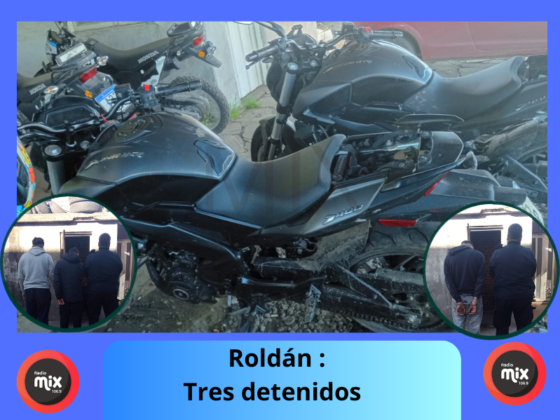 Tres detenidos en Roldán tras una persecución policial