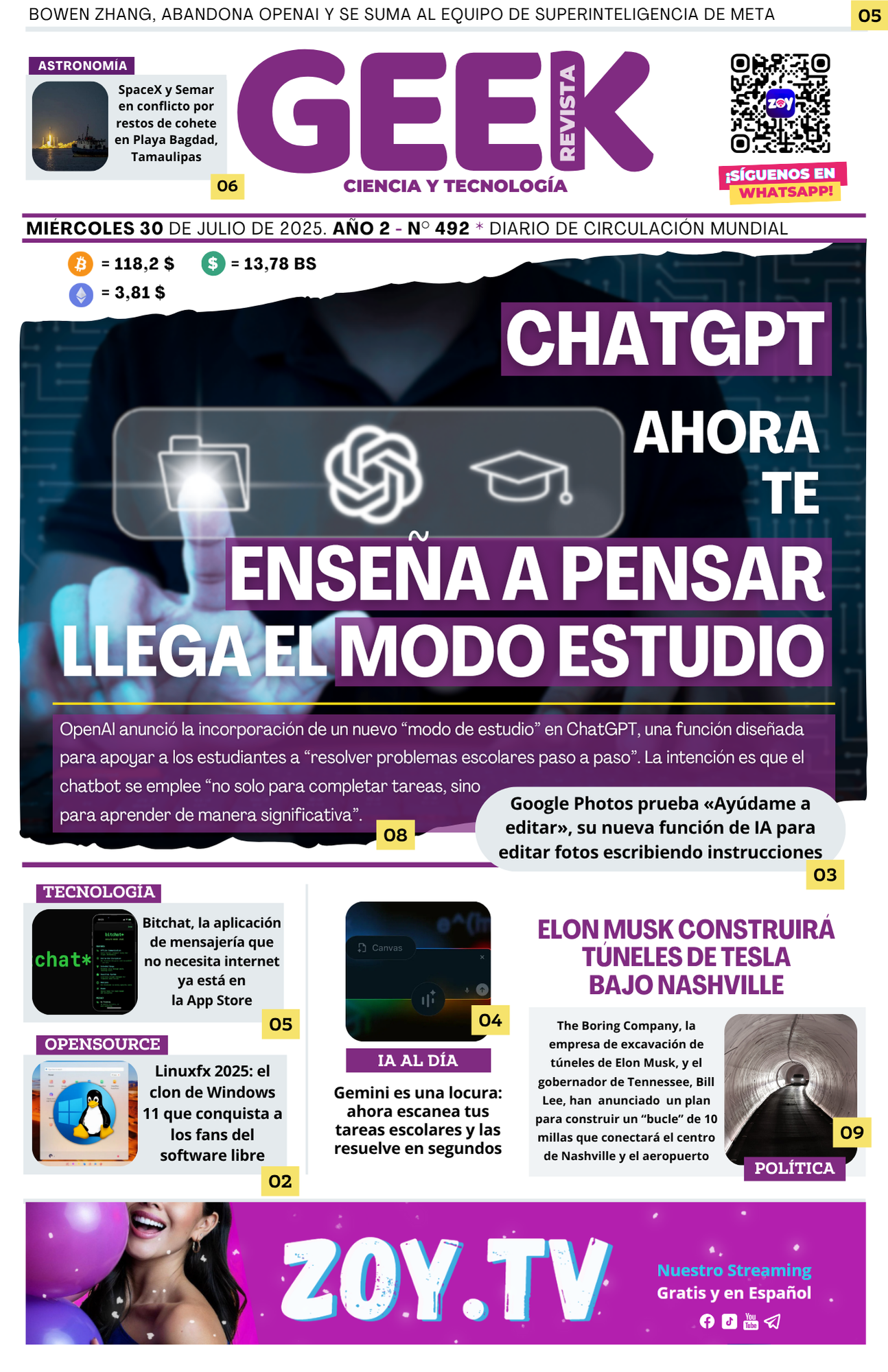 Noticias Tch de lka mano de Zoy Milton