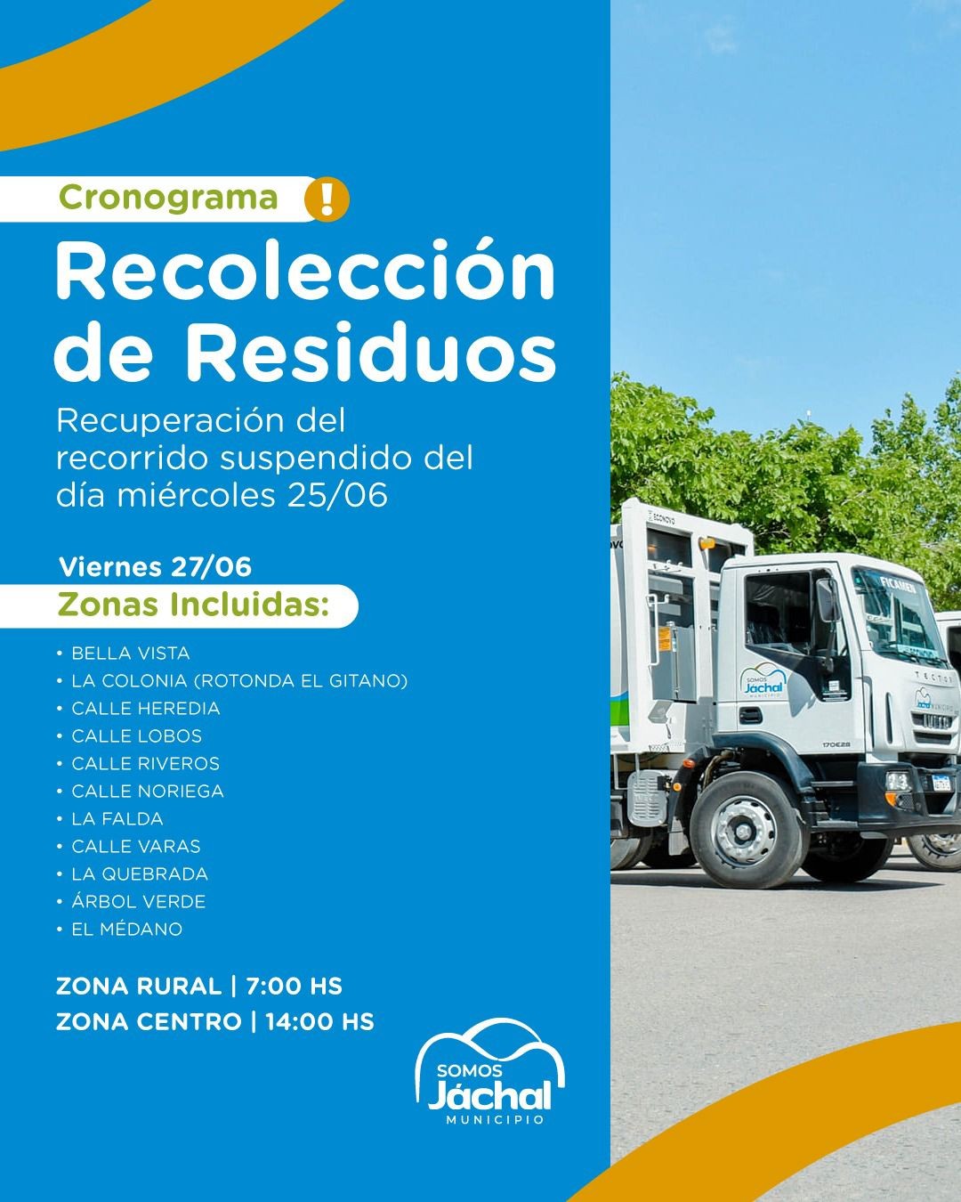 JÁCHAL: Recolección de Residuos – Zona Rural