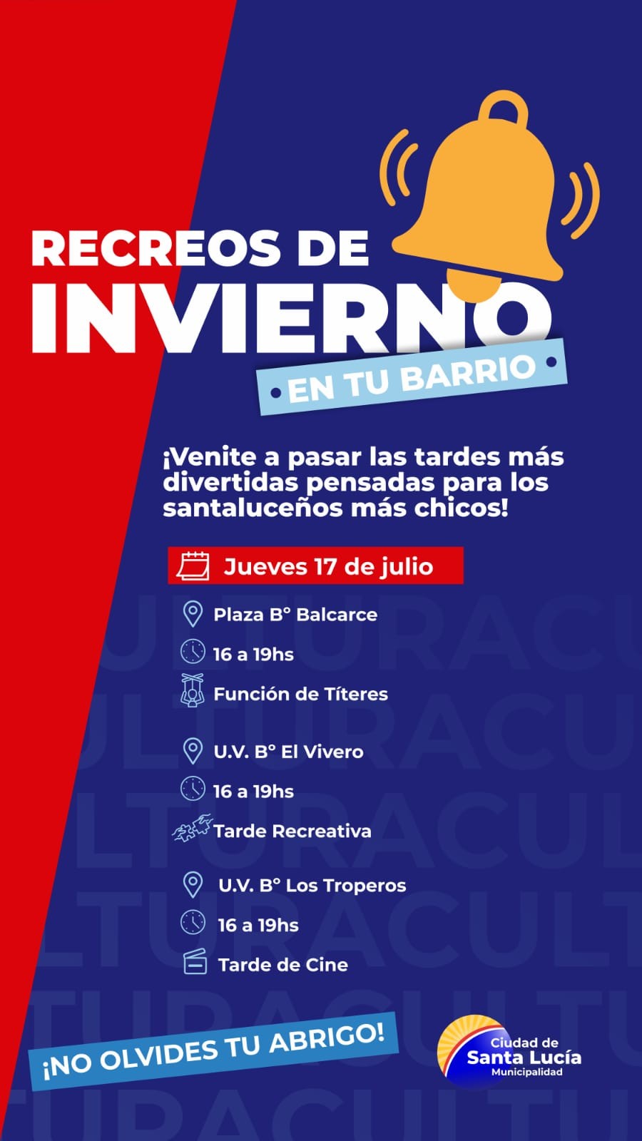 SANTA LUCÍA: el Municipio te invita a pasar un grato momento en los siguientes puntos