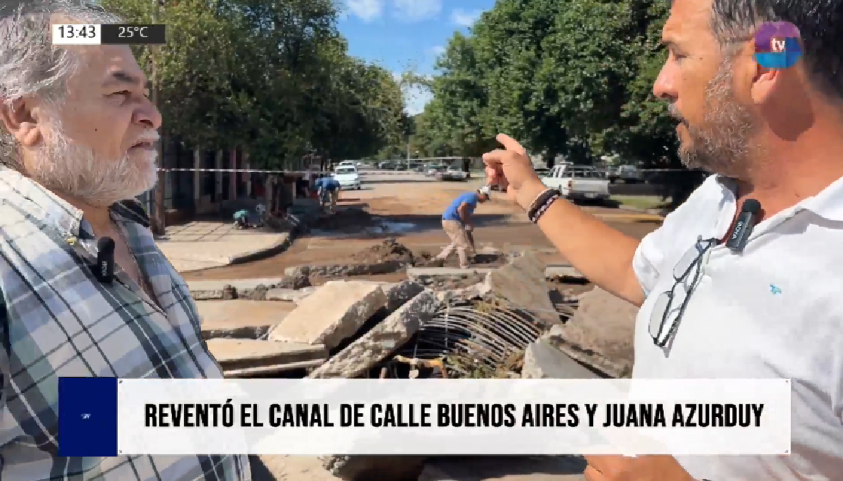 Explosión del canal en pleno centro: agua, barro y daños en toda la manzana Explosión del canal en pleno centro: agua, barro y daños en toda la manzana