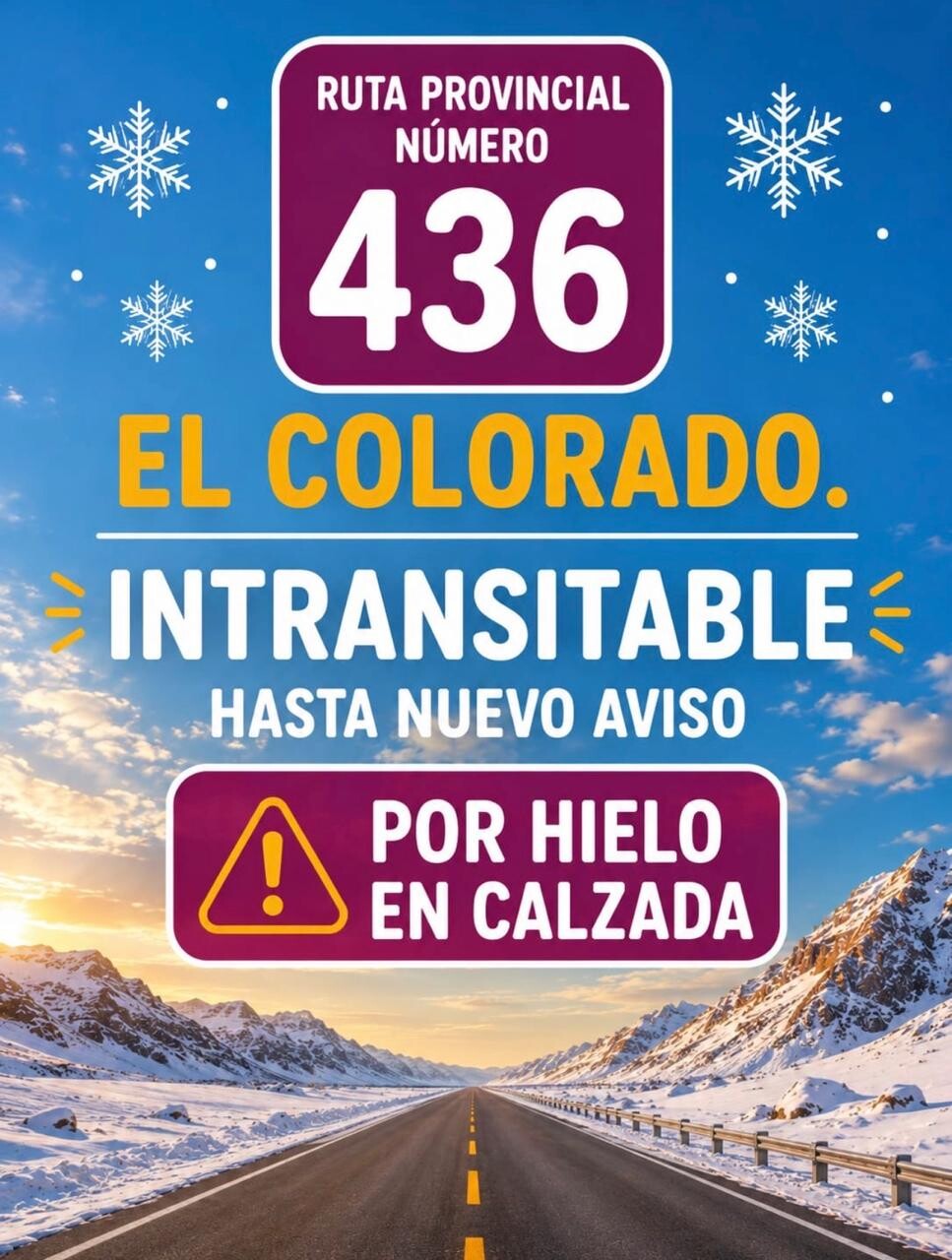 RUTA-INTRANSITABLE-NIEVE.jpeg ATENCI脫N: tr谩nsito interrumpido para el Departamento IGLESIA