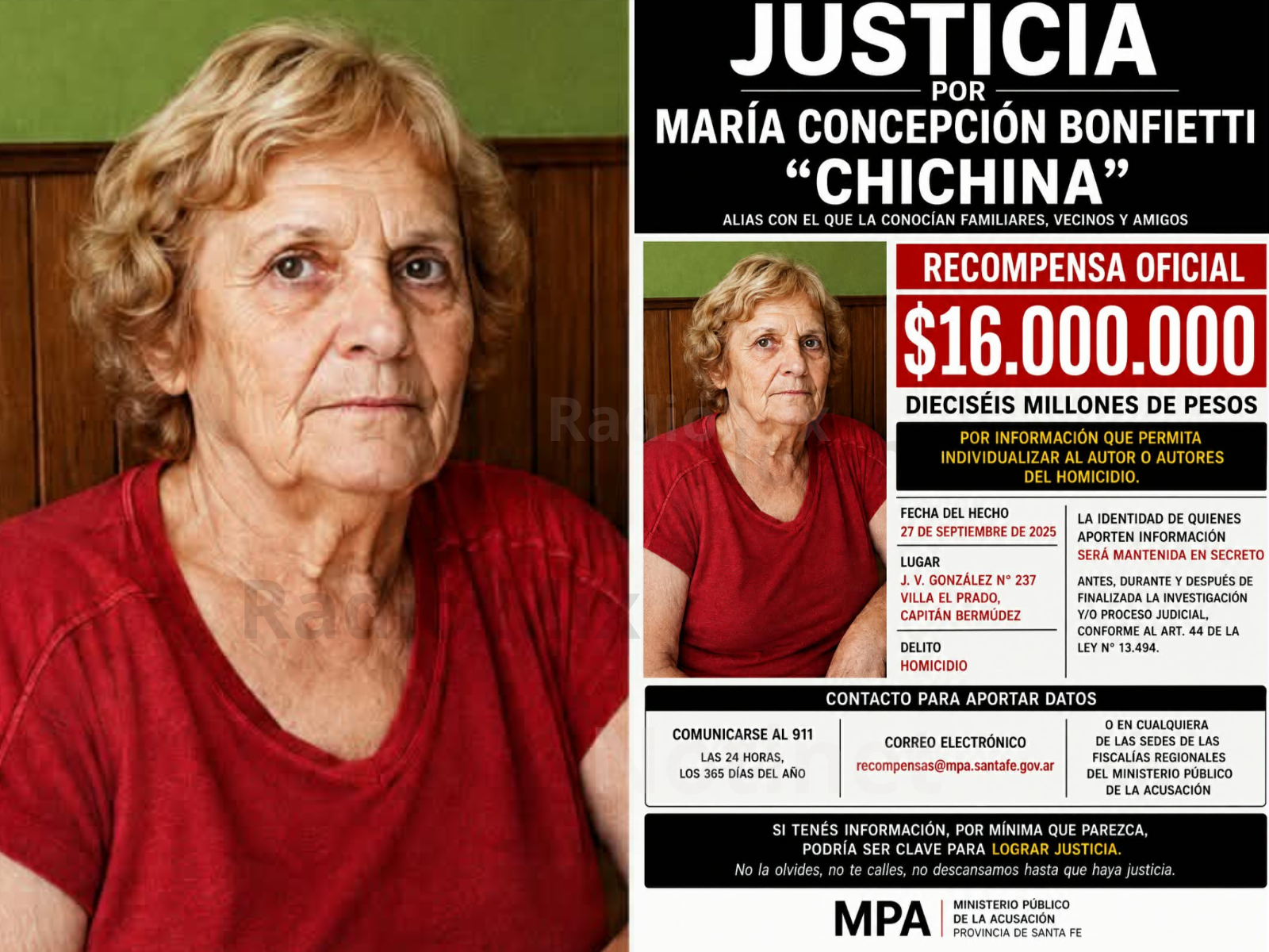 «Chichina» Bonfietti: ofrecen 16 millones de pesos de recompensa