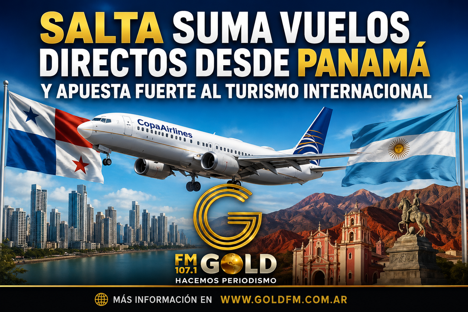 Salta suma vuelos desde Panamá para potenciar la llegada de turistas este verano