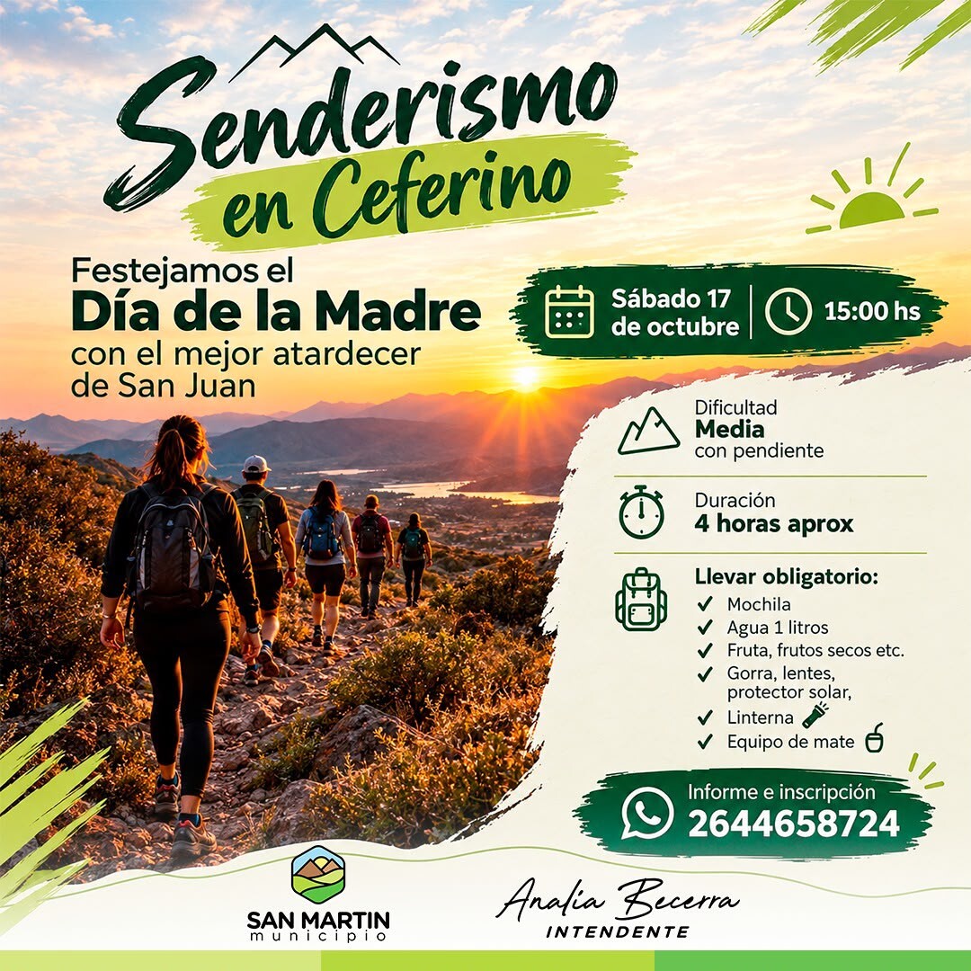San Martín realizará una jornada de senderismo por el Día de la Madre