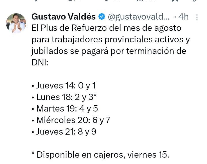 SUELDO.jpeg Empleados Públicos Corrientes: El jueves 14 comienza el pago del «plus de refuerzo»