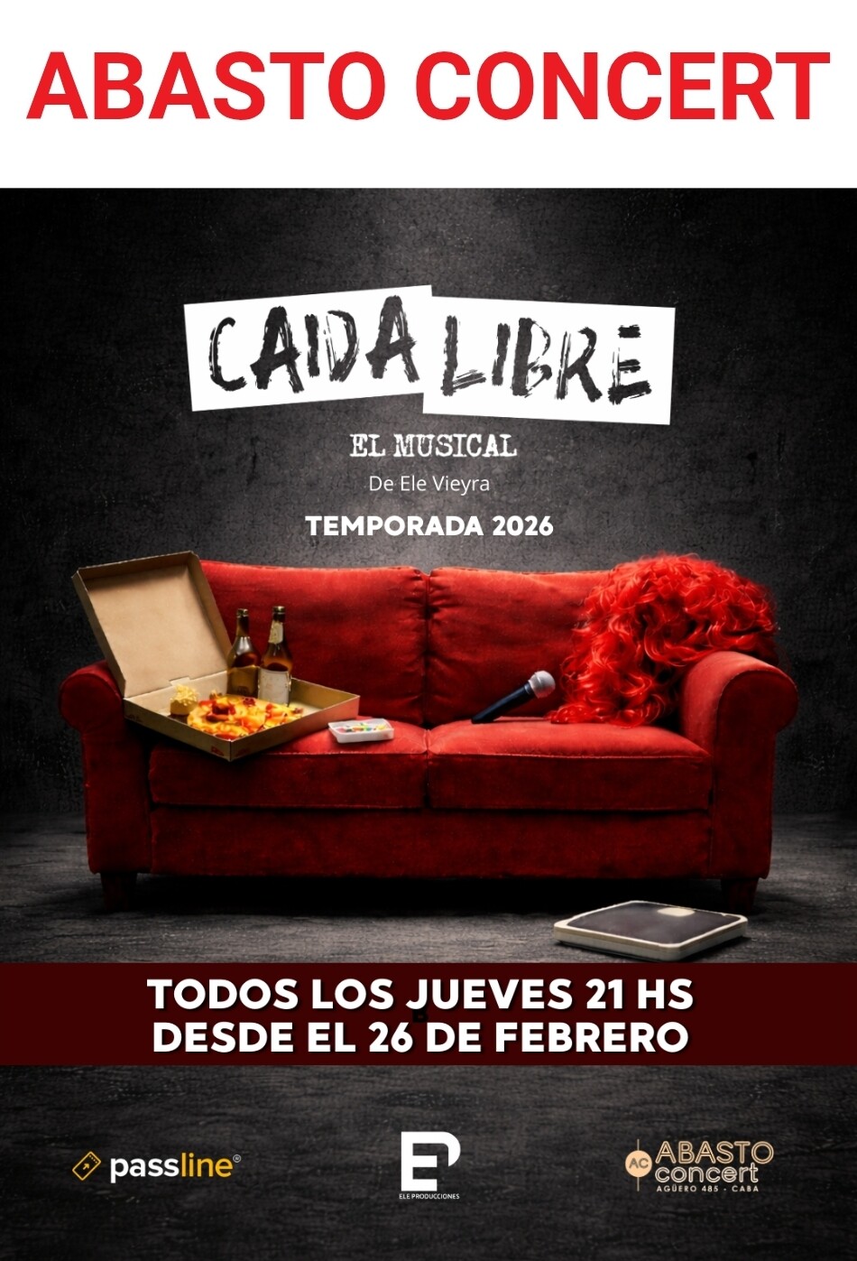 Nueva temporada de «Caída libre-el musical» los jueves a las 21 hs, en el Abasto Concert