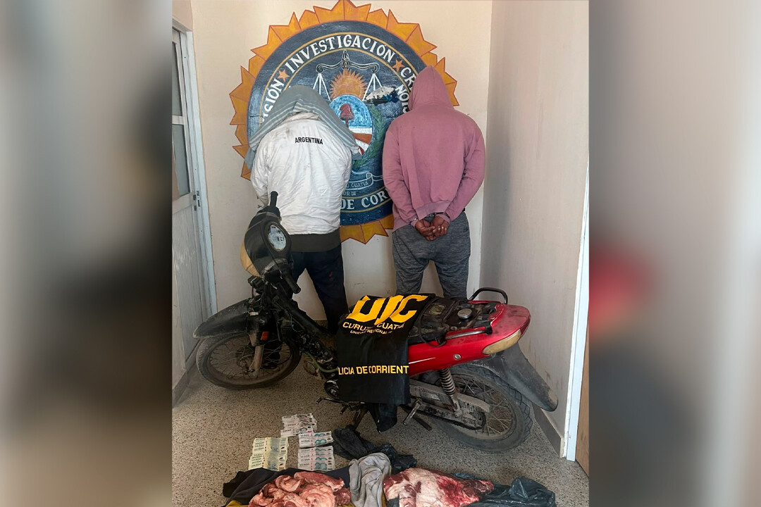 Curuzú Cuatiá: detuvieron a dos hombres que entraron a robar a una propiedad y llevaban carne clandestina