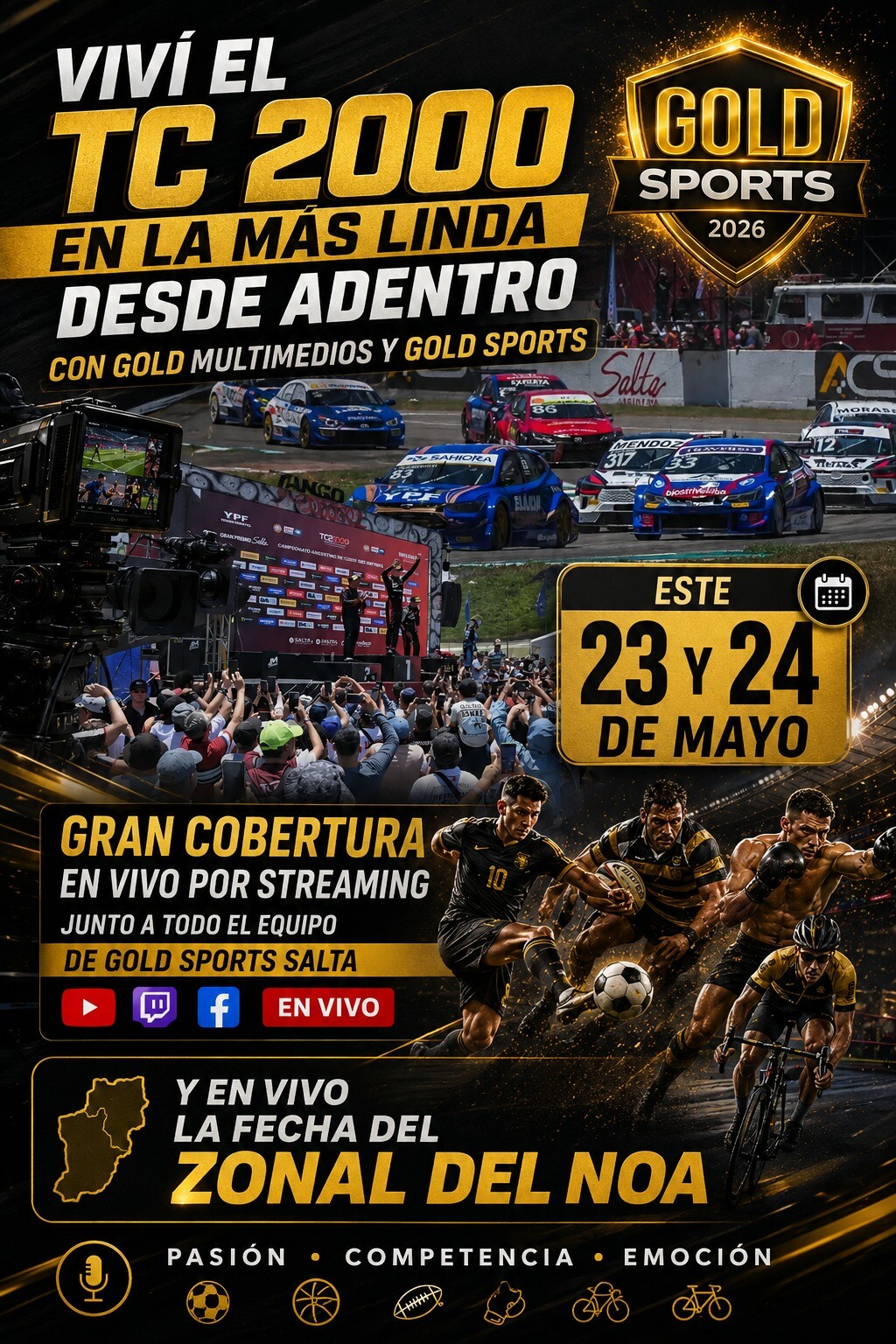 SUPER FIN DE SEMANA A PURO DEPORTE POR GOLD MULTIMEDIOS FM 107.1 MHZ
