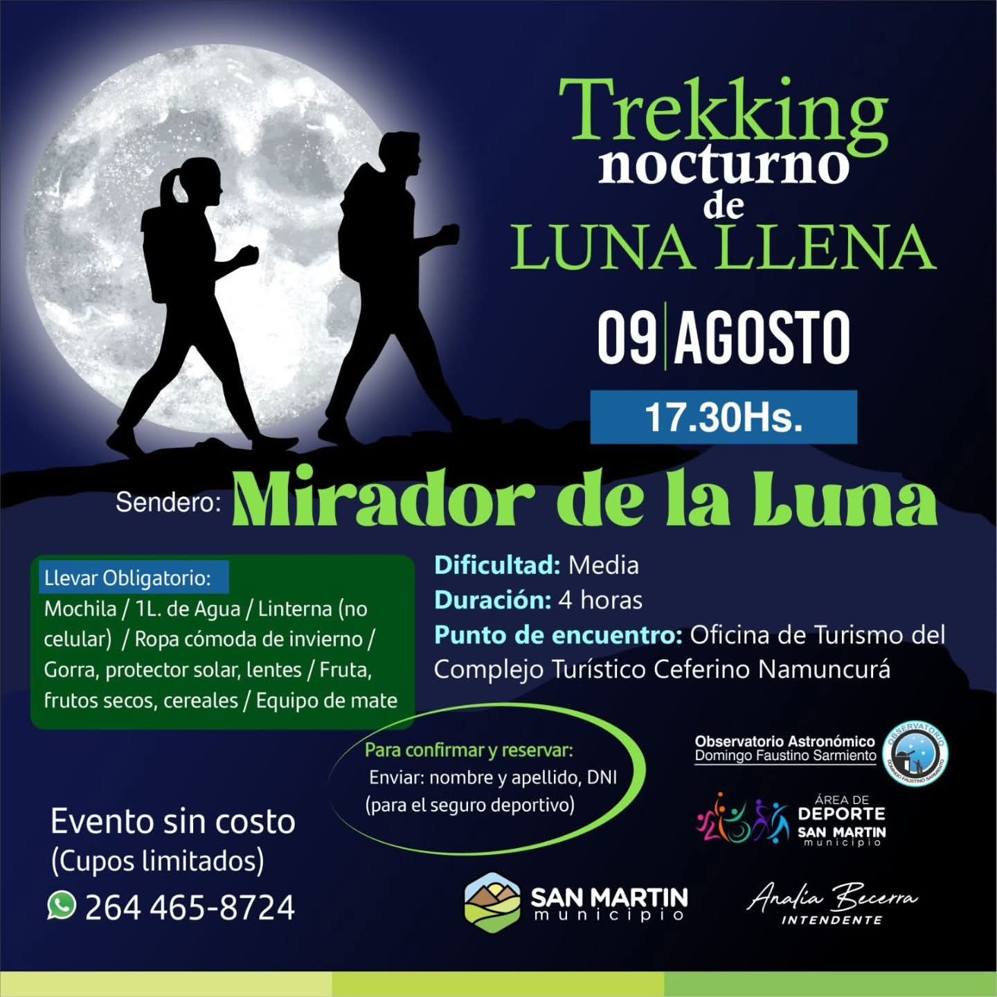SAN MARTÍN: se prepara para una noche mágica de trekking bajo la luna llena