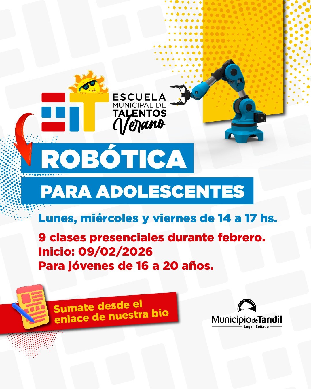Abrió la inscripción para el curso de Robótica para adolescentes de la Escuela Municipal de Talentos