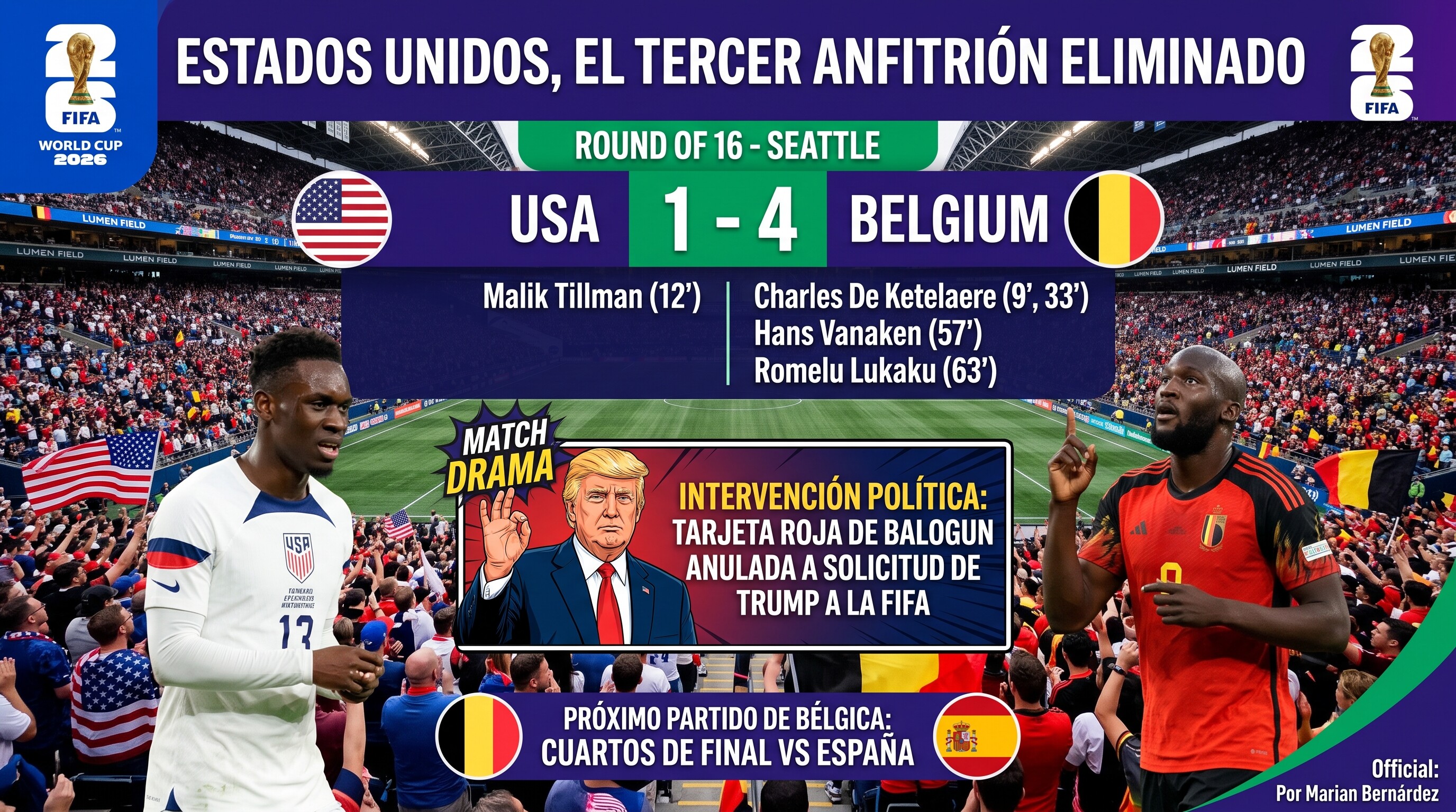 ESTADOS UNIDOS ES EL TERCER ANFITRIÓN ELIMINADO