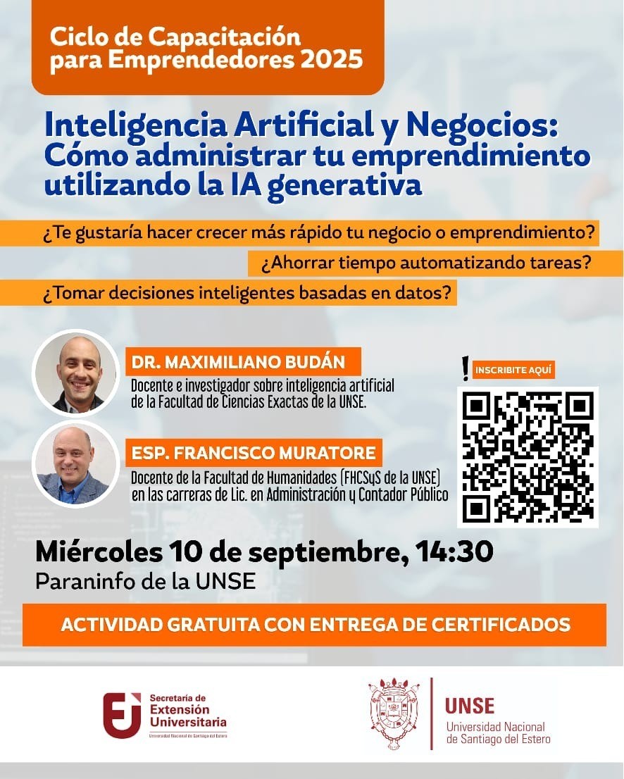 La UNSE anuncia capacitación sobre Inteligencia Artificial y Negocios