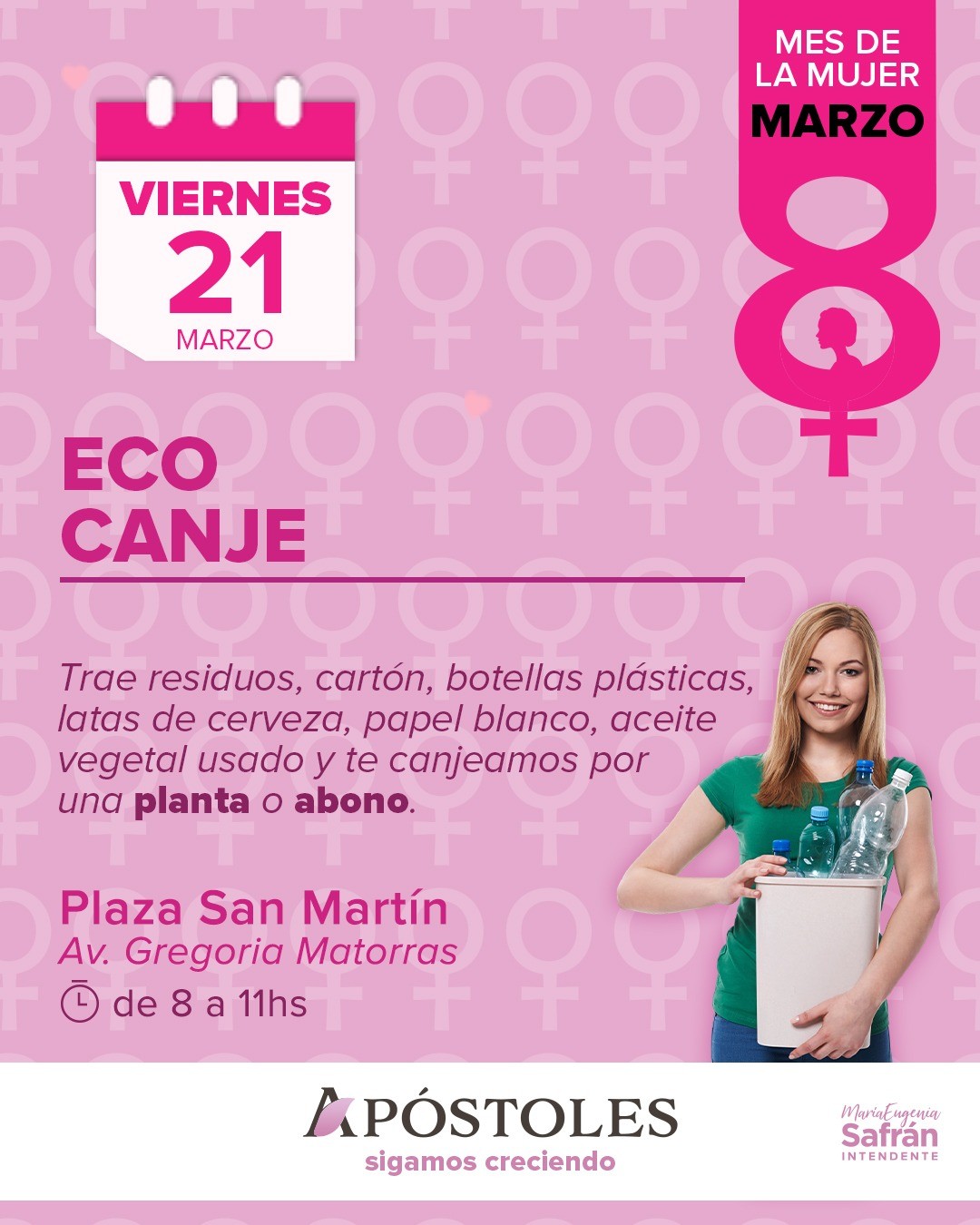 Eco Canje: Una iniciativa por el cuidado del medio ambiente en el Mes de la Mujer