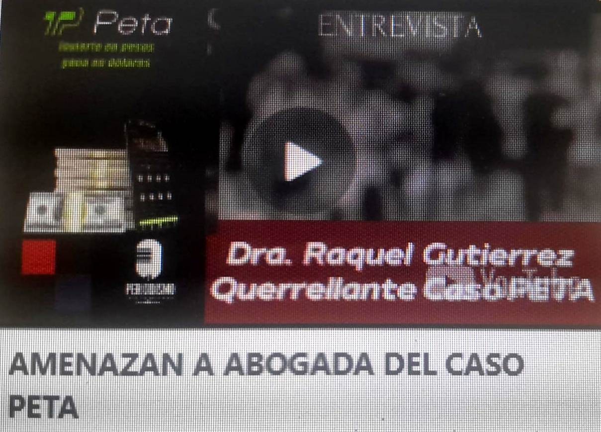 Amenazan a abogada por caso PETA