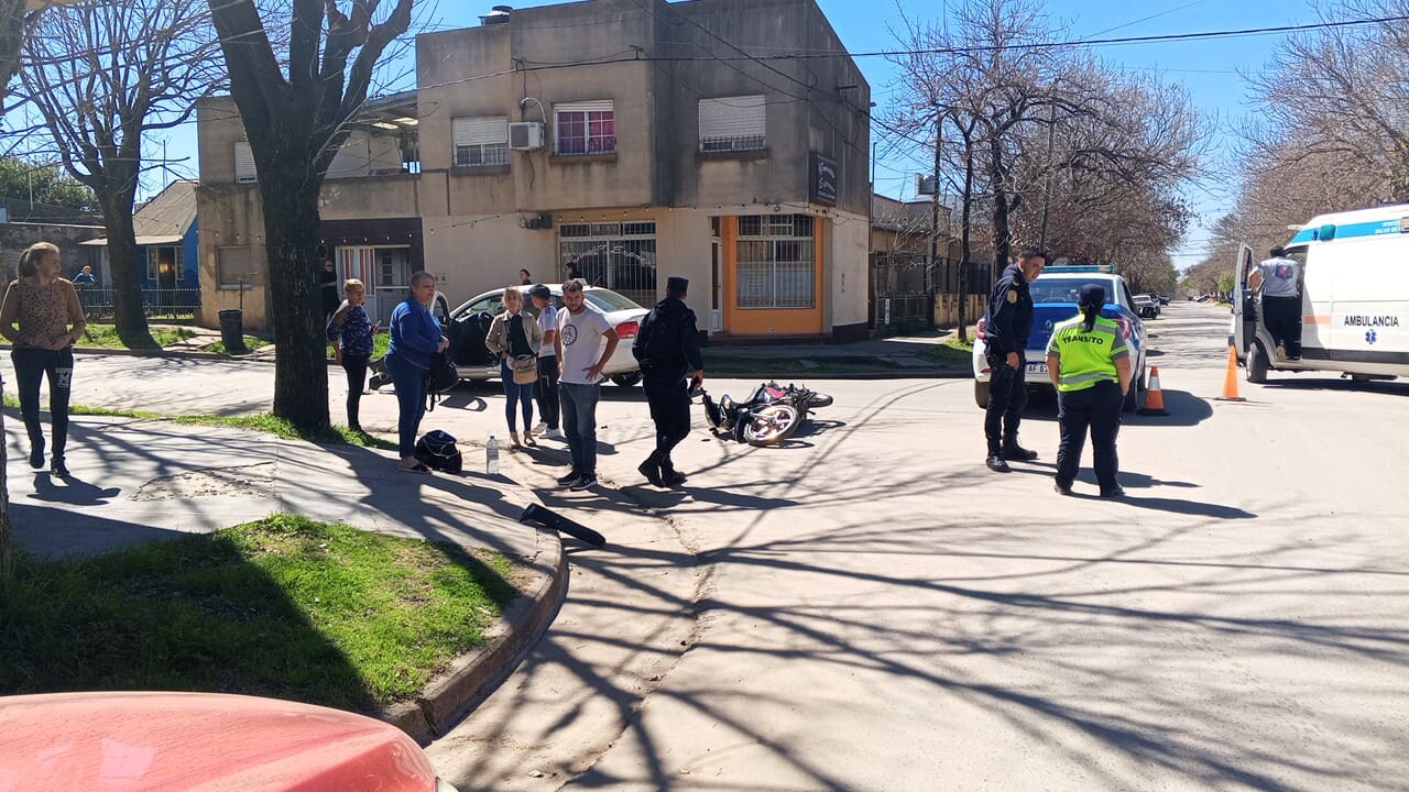 Colon,choque  entre auto y moto,General Paz y Gouchon.
