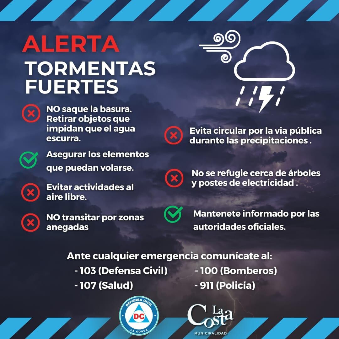 Alertas por crecidas y fuertes vientos en la costa bonaerense
