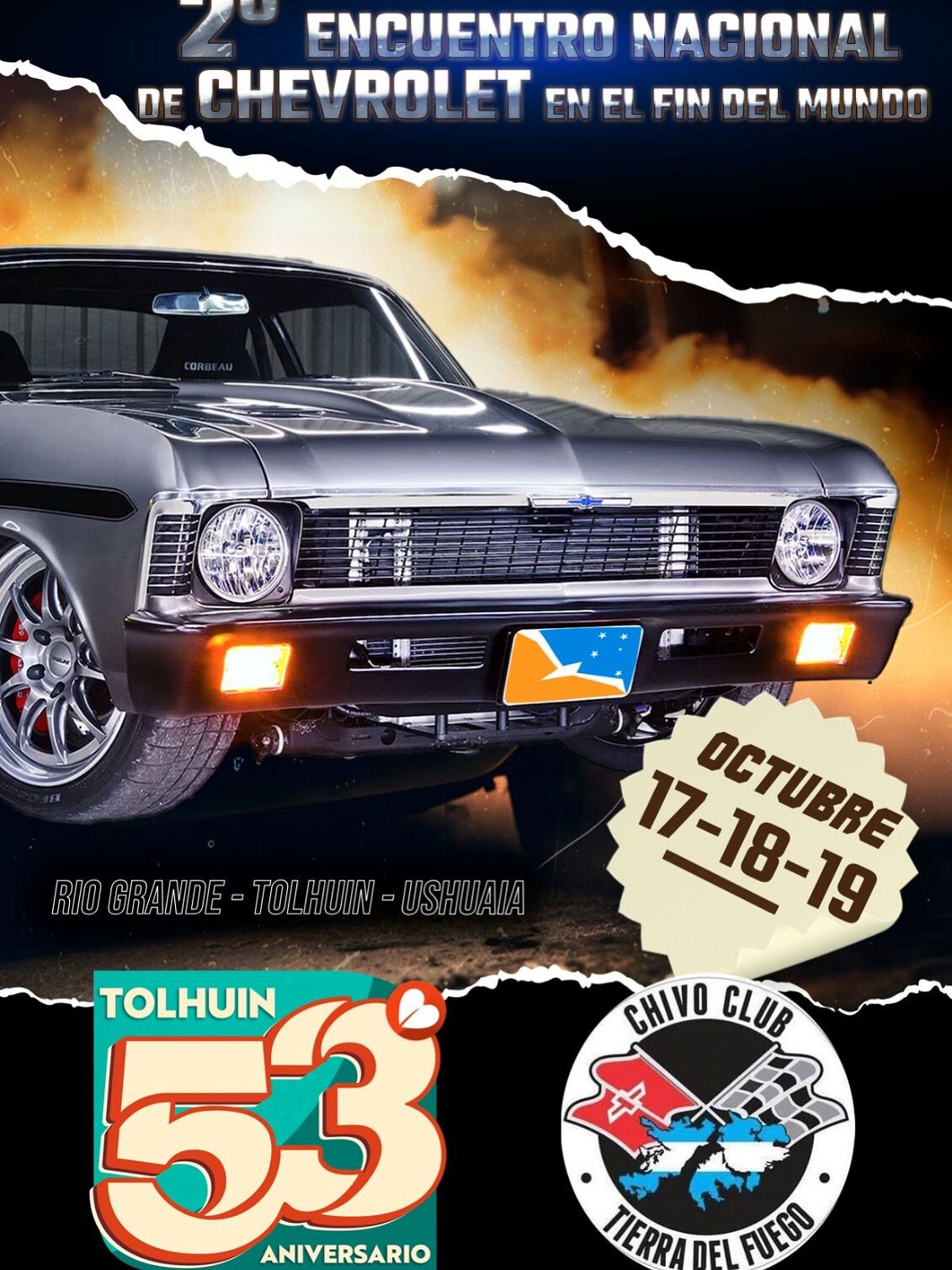 Tolhuin recibe el 2° Encuentro Nacional de Chevrolet en el Fin del Mundo