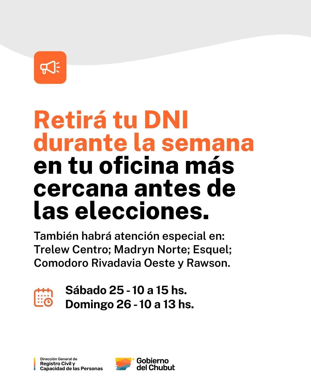 El Registro Civil refuerza la entrega de DNI en todo el territorio provincial