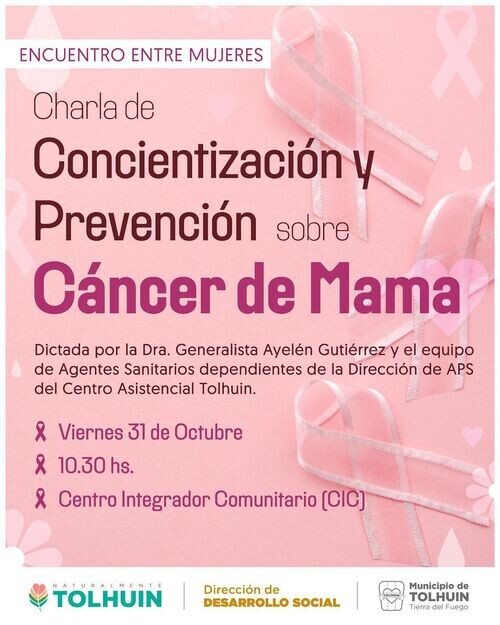 Brindarán en Tolhuin un encuentro entre mujeres por la prevención del cáncer de mama