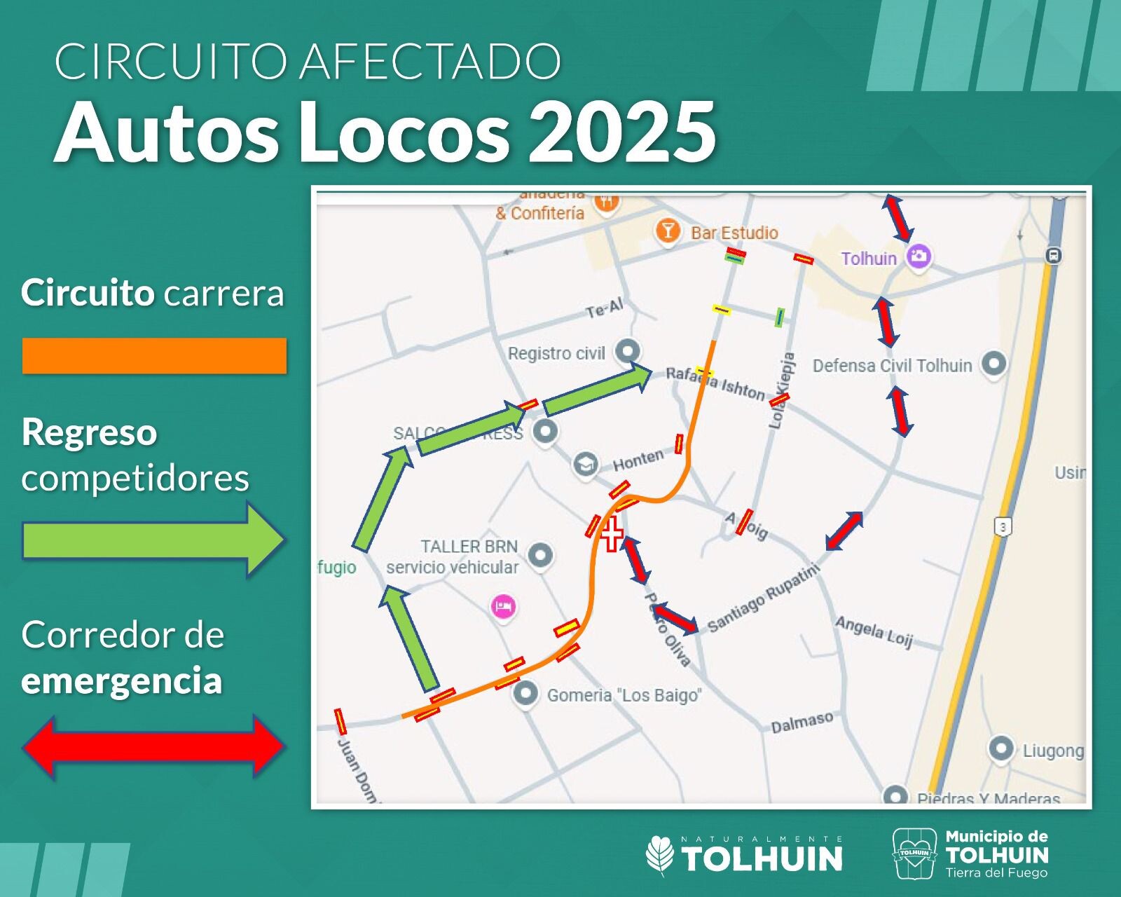 4° edición de “Autos Locos” en Tolhuin: disposición de calles y recorrido