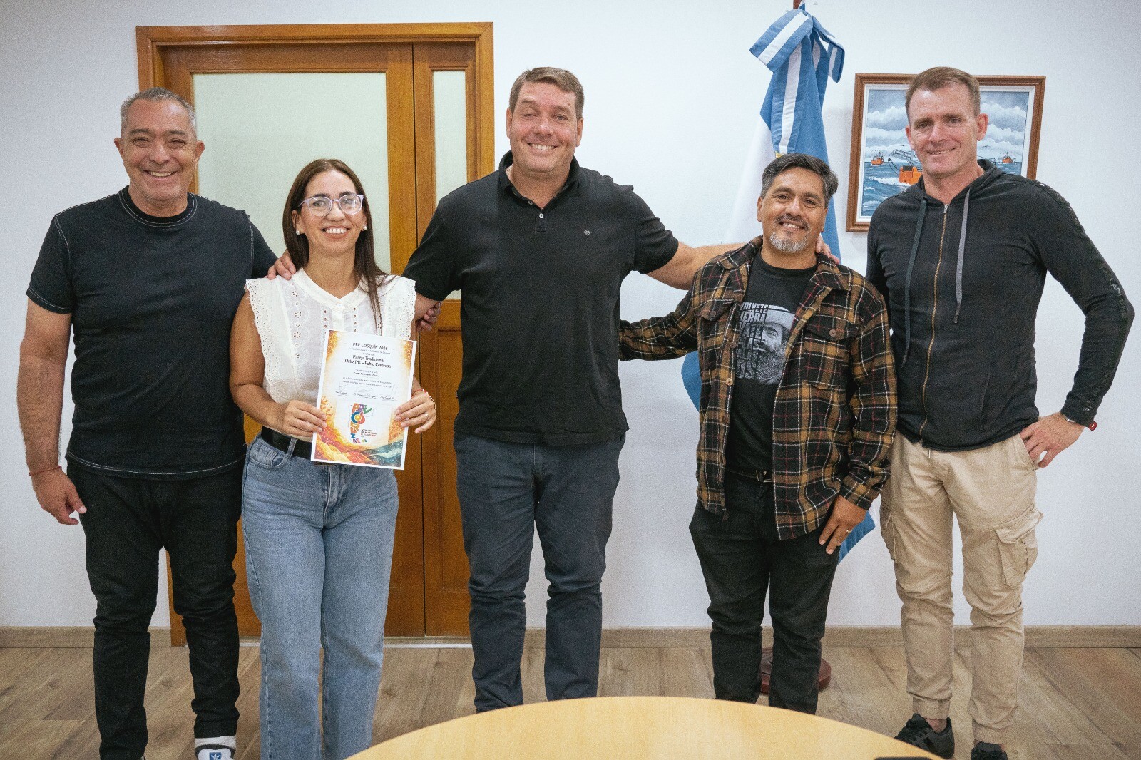 Biss recibió a la pareja de bailarines finalistas del Precosquín 2023