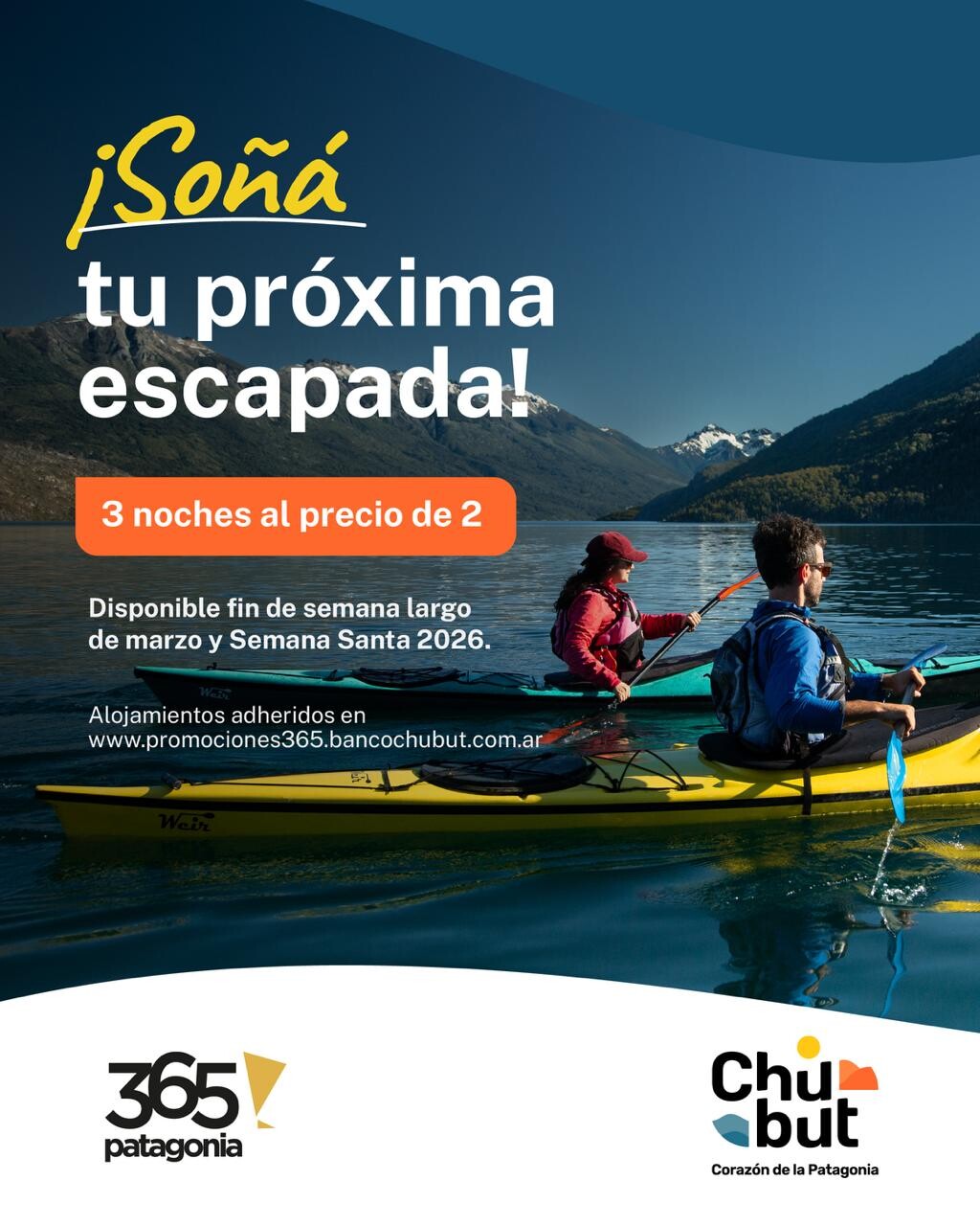 Chubut te invita a soñar tu próxima escapada con la promo “3 noches al precio de 2”