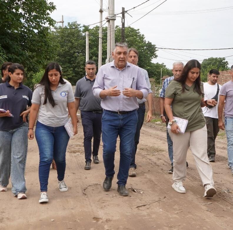 Nediani visitó el avance las obras de mejoramiento de infraestructura en el B° San Javier