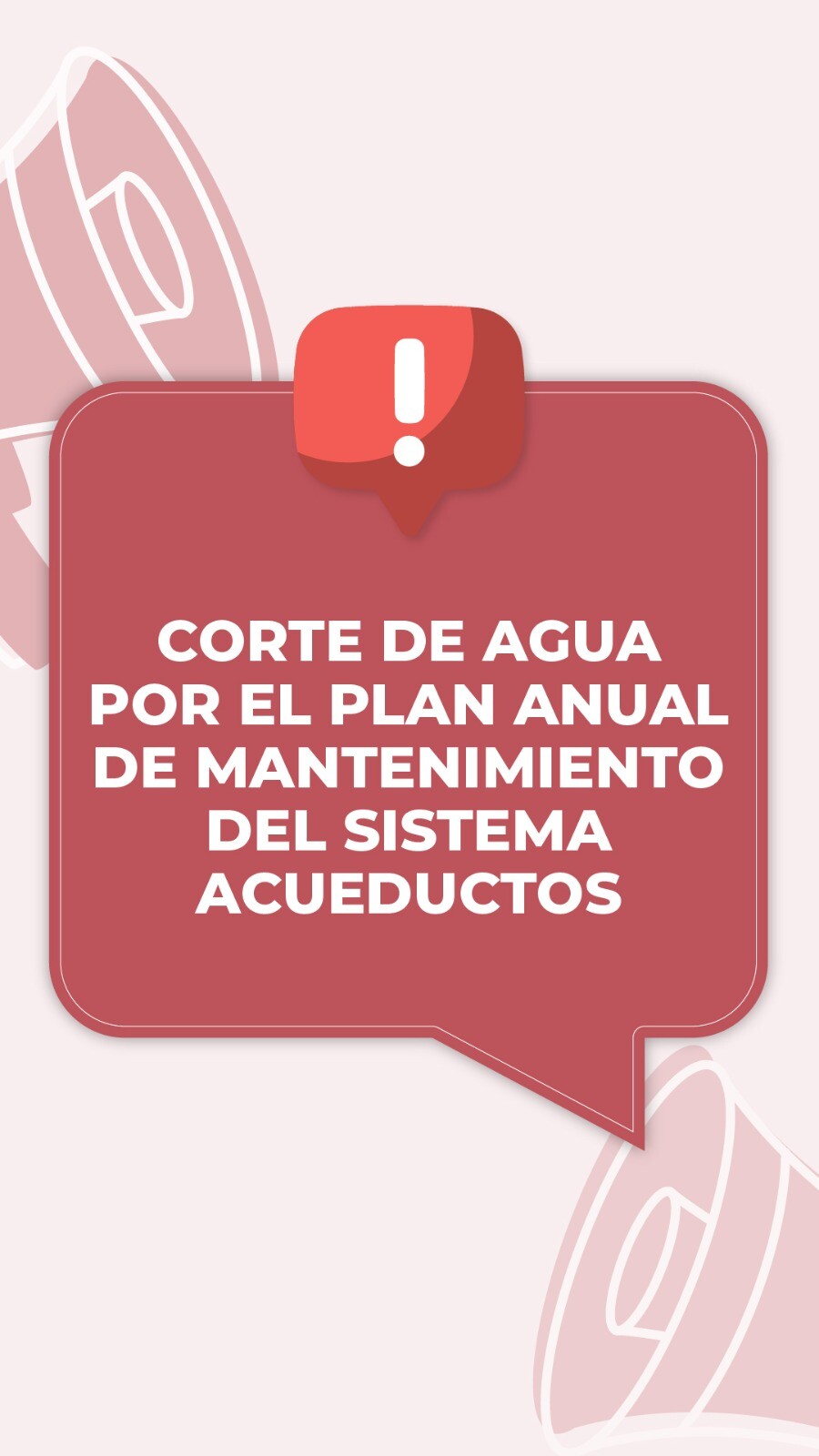 💧 CORTE PROGRAMADO DE AGUA EN COMODORO POR TAREAS DE MANTENIMIENTO EN EL SISTEMA ACUEDUCTOS
