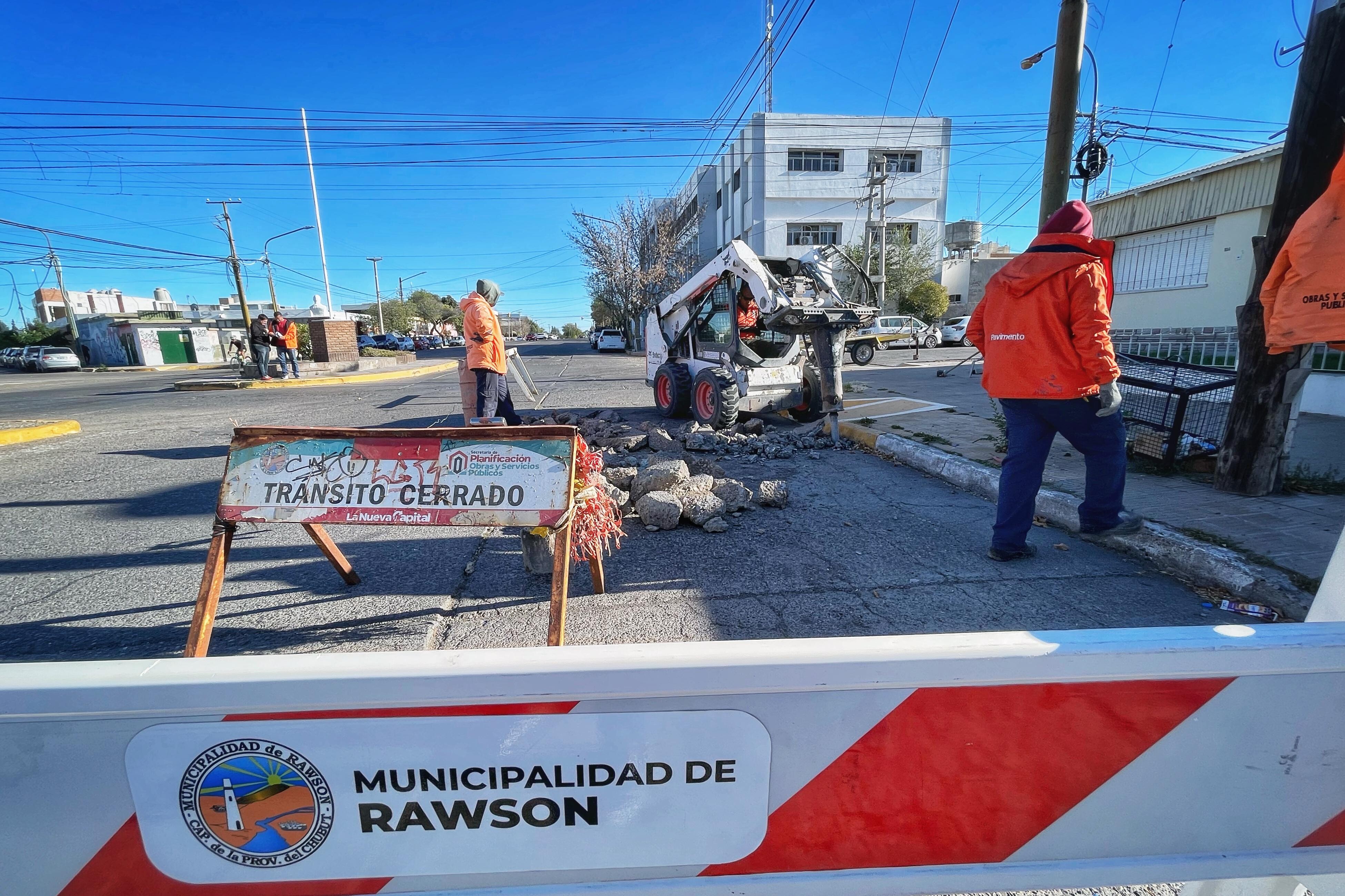 La Municipalidad de Rawson inicio trabajaos de repavimentación