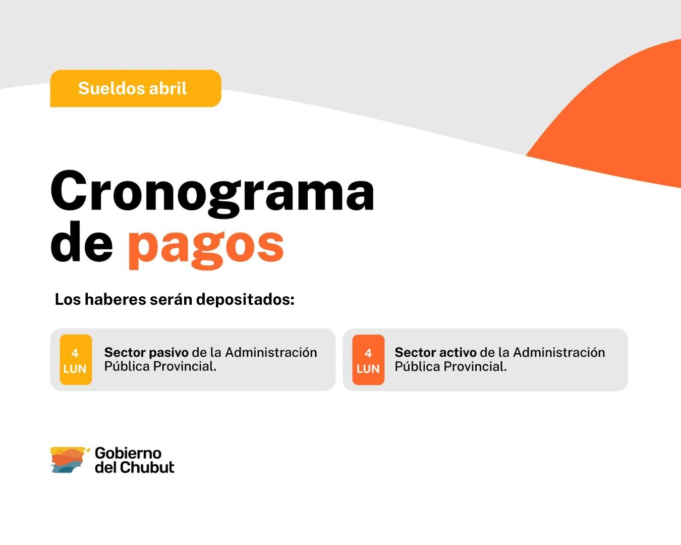 Provincia depositará los haberes el primer dia hábil de mayo para agentes pasivos y trabajadores en actividad de la Administración Pública