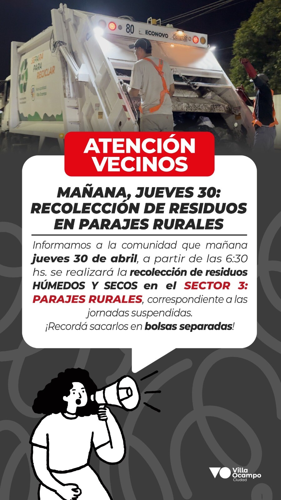 WhatsApp Image 2026-04-29 at 09.13.31.jpeg Recolección De Residuos En Parajes Rurales Este Jueves 30 De Abril