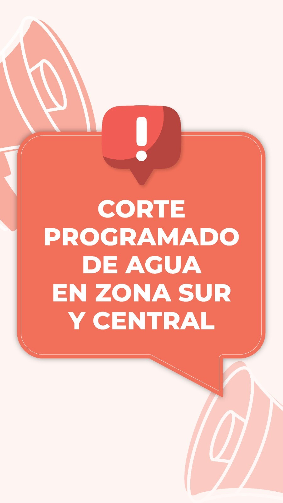 💧 CORTE PROGRAMADO DE AGUA EN ZONA SUR Y CENTRAL DE COMODORO POR TAREAS DE MANTENIMIENTO EN EL SISTEMA ACUEDUCTOS