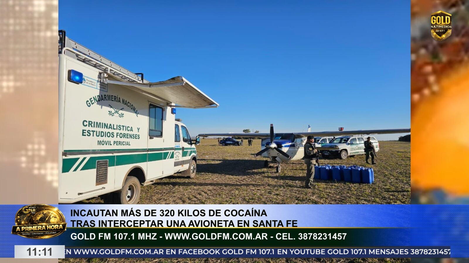 INCAUTAN MÁS DE 320 KILOS DE COCAÍNA TRAS INTERCEPTAR UNA AVIONETA EN SANTA FE