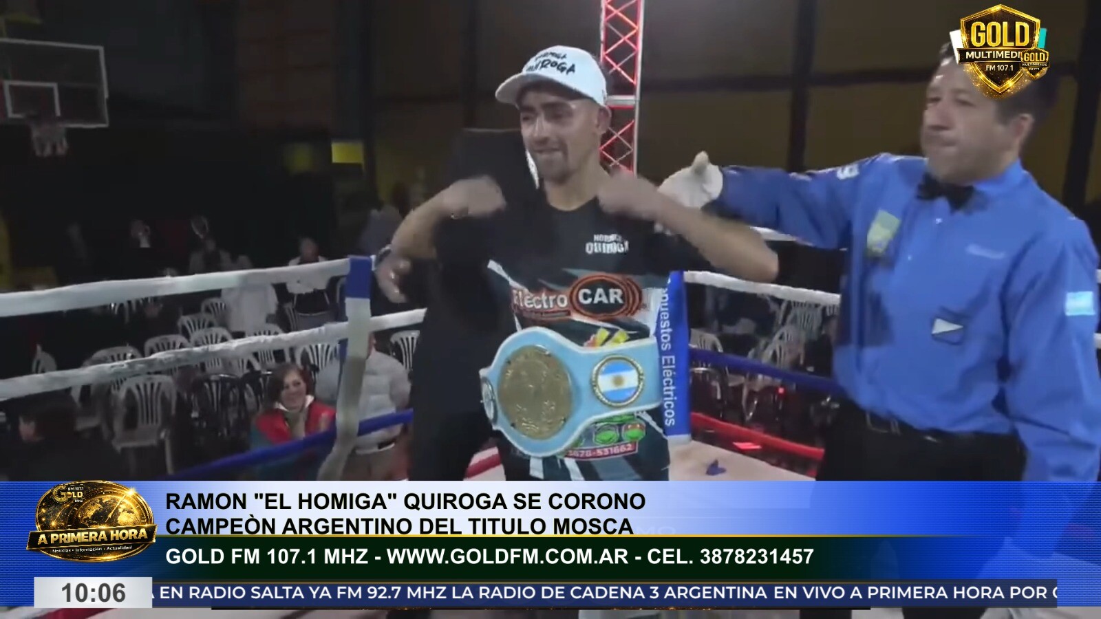 🥊 Ramón Quiroga se consagró campeón argentino Mosca en una noche histórica para el boxeo salteño