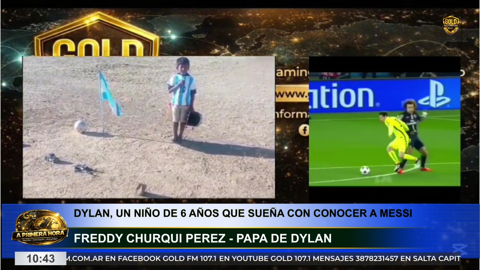 DESDE LAS MONTAÑAS DE CHUQUISACA, DYLAN SUEÑA CON CONOCER A LEO MESSI